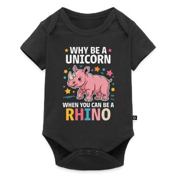 Rhino Disant Rhinos Drôle Rhino Cadeau - Body à manches courtes Premium Bébé - noir - Devant