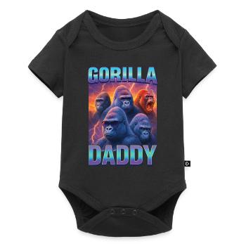 Gorilla-Papa - Baby Premium Kurzarmbody - Schwarz - Vorne