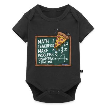 Funny Math Teacher Design Pizza & Problem Solving - Baby Premium short-sleeve bodysuit - black - Front