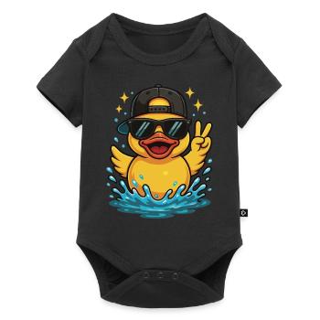 Cool Rubber Duck Sunglasses Peace Sign Water - Baby Premium short-sleeve bodysuit - black - Front