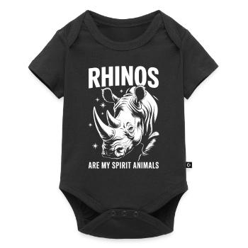 Rhino Disant Rhinos Drôle Rhino Cadeau - Body à manches courtes Premium Bébé - noir - Devant