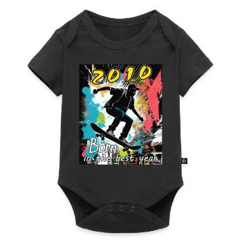 2010 SKAETER Born in the best year - Baby Premium Kurzarmbody - Schwarz - Vorne