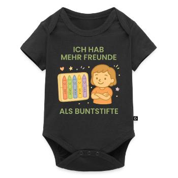 I have more friends than crayons in the - Baby Premium short-sleeve bodysuit - black - Front