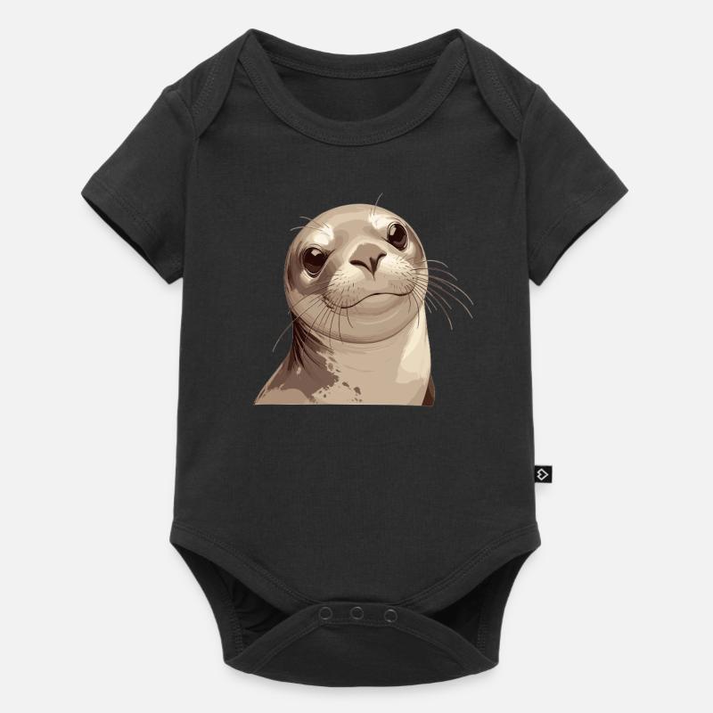 Robben Robbe - Baby Premium Kurzarmbody - Schwarz