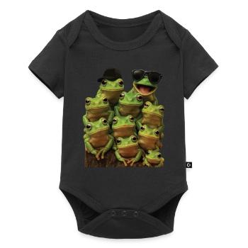 Frosch - Baby Premium Kurzarmbody - Schwarz - Vorne