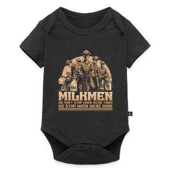 Laitier On s’arrête quand on a fini - Body à manches courtes Premium Bébé - noir - Devant
