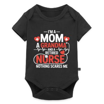 Nurse Humor Grandma Pensioner - Baby Premium short-sleeve bodysuit - black - Front