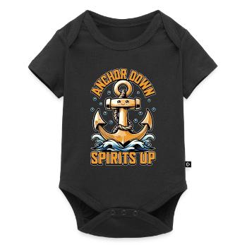 Sailing Anchor Down Spirits Up Loves Sailing Boat - Baby Premium short-sleeve bodysuit - black - Front