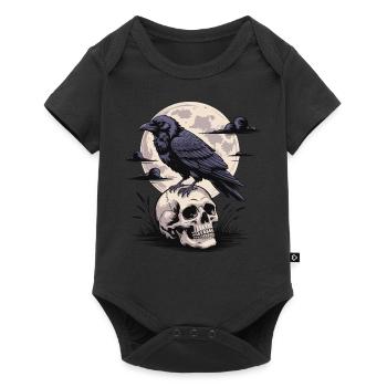 Black Raven Skull Full Moon Dark Gothic Emo Dark - Baby Premium short-sleeve bodysuit - black - Front