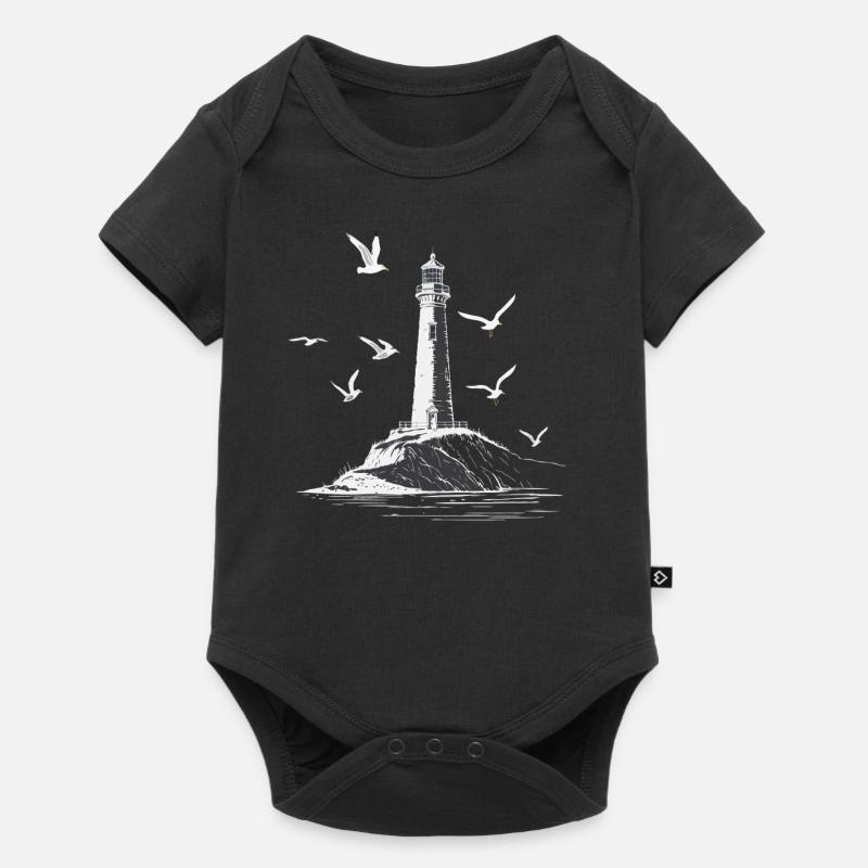 Phare Seagull Harbor Moin Sea Lake - Body à manches courtes Premium Bébé - noir