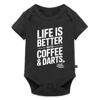 Coffee and Darts Saying Darts Player - Baby Premium short-sleeve bodysuit - black - Front