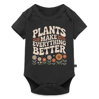 Les plantes rendent tout meilleur Jardinier Rose de jardin - Body à manches courtes Premium Bébé - noir - Devant