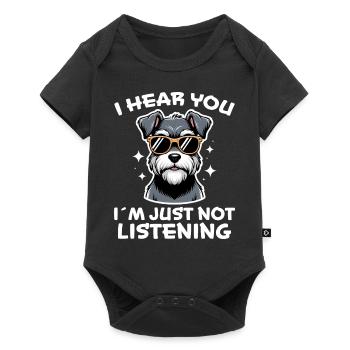 Schnauzer disant drôle de cadeau de schnauzer - Body à manches courtes Premium Bébé - noir - Devant
