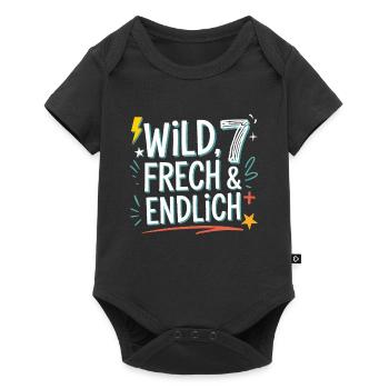 Sauvage, effronté et enfin 7 ans 7e anniversaire - Body à manches courtes Premium Bébé - noir - Devant