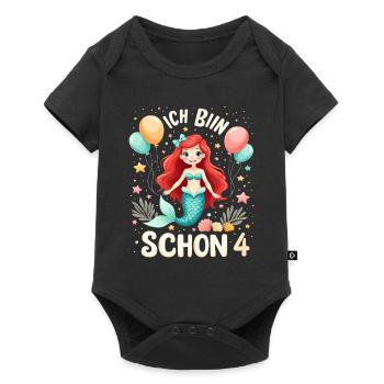 J’ai déjà 4 sirène fille d’anniversaire - Body à manches courtes Premium Bébé - noir - Devant