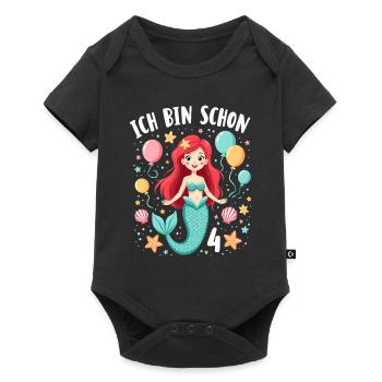 I'm Already 4 Mermaid Birthday Girl - Baby Premium short-sleeve bodysuit - black - Front