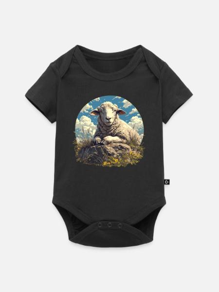 Schafe Schaf - Baby Premium Kurzarmbody - Schwarz