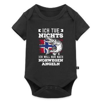 Norvège Pêche Dire Drôle Design - Body à manches courtes Premium Bébé - noir - Devant