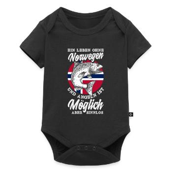 Norvège Pêche Dire Drôle Design - Body à manches courtes Premium Bébé - noir - Devant