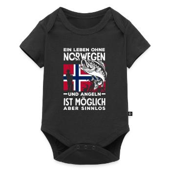Norvège Pêche Dire Drôle Design - Body à manches courtes Premium Bébé - noir - Devant