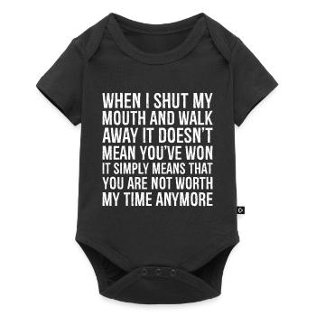 when I shut my mouth and walk away it doesn't m - Baby Premium short-sleeve bodysuit - black - Front