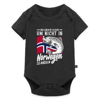 Norvège Pêche Dire Drôle Design - Body à manches courtes Premium Bébé - noir - Devant