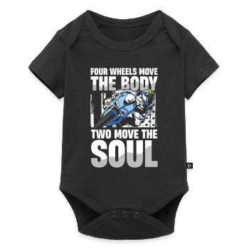 Four wheels move the body, two move the - Baby Premium short-sleeve bodysuit - black - Front