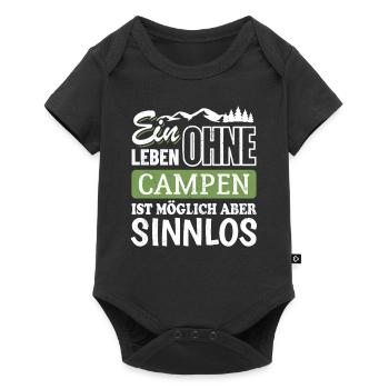 Ein Leben ohne Campen ist möglich aber sinnlos - Baby Premium Kurzarmbody - Schwarz - Vorne