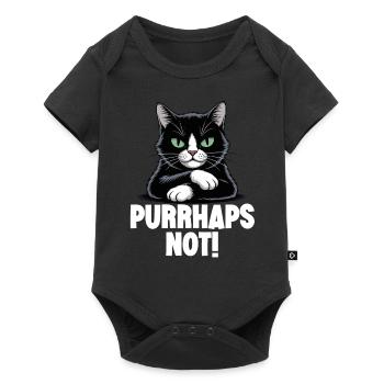 Drôle de chat noir maléfique ronronne peut-être pas - Body à manches courtes Premium Bébé - noir - Devant
