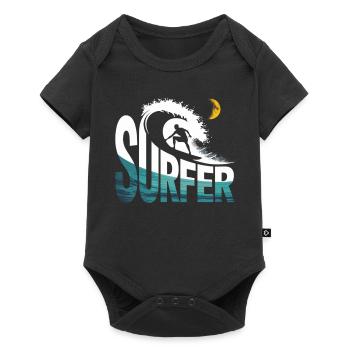 Surfers at night - Baby Premium short-sleeve bodysuit - black - Front
