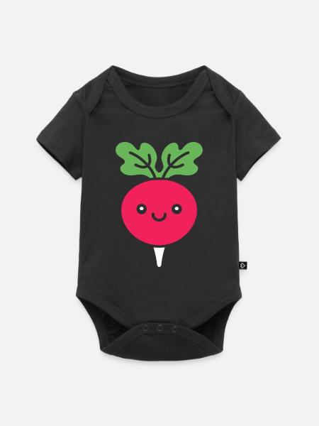 Radieschen - Baby Premium Kurzarmbody - Schwarz