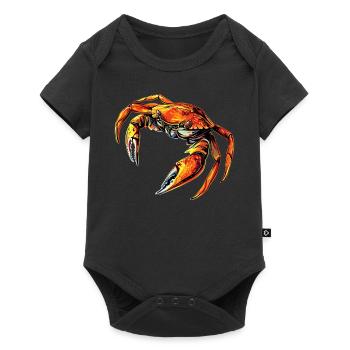 Crabe Crabe Crustacés Crabe Crabe de rivage Écrevisses - Body à manches courtes Premium Bébé - noir - Devant