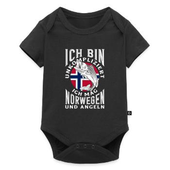 Norvège Pêche Dire Drôle Design - Body à manches courtes Premium Bébé - noir - Devant