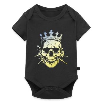 Crâne de roi - Body à manches courtes Premium Bébé - noir - Devant