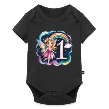 1st Birthday Elf Fairy Girl Birthday Shirt - Baby Premium short-sleeve bodysuit - black - Front