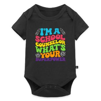 Je suis conseillère scolaire, quel est ton superpouvoir - Body à manches courtes Premium Bébé - noir - Devant