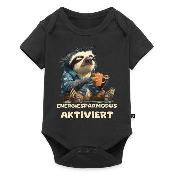 Funny sloth with saying Energiesparmous active - Baby Premium short-sleeve bodysuit - black - Front