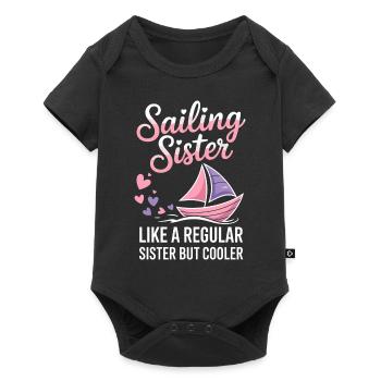 Sailing Saying Sister Sailor Sailing Gift - Baby Premium short-sleeve bodysuit - black - Front