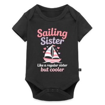 Sailing Saying Sister Sailor Sailing Gift - Baby Premium short-sleeve bodysuit - black - Front