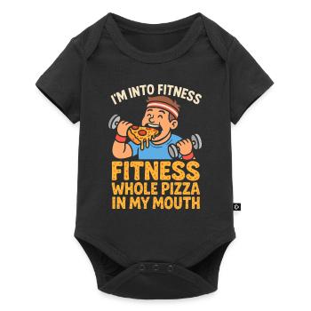 Ich bin in Fitness - Fitness ganze Pizza in meinem - Baby Premium Kurzarmbody - Schwarz - Vorne