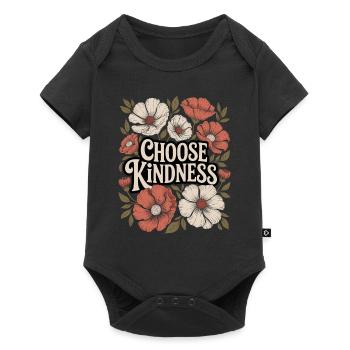 Choose Kindness Boho Flowers Vintage - Baby Premium short-sleeve bodysuit - black - Front