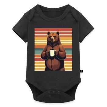 Grim Bear Coffee Mug Bears Coffee Tired - Baby Premium short-sleeve bodysuit - black - Front