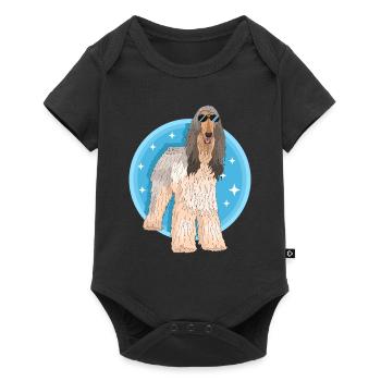 Lévrier afghan Chien Propriétaire Cadeau - Body à manches courtes Premium Bébé - noir - Devant