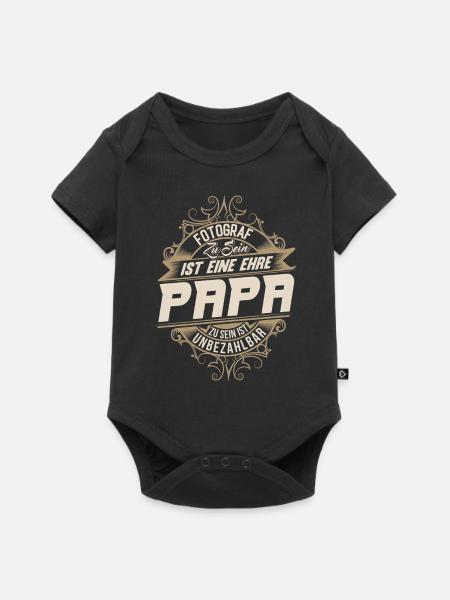 Fotograf Papa - Baby Premium Kurzarmbody - Schwarz