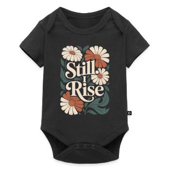 Boho Flower Vintage Quote: Still I Rise - Baby Premium short-sleeve bodysuit - black - Front