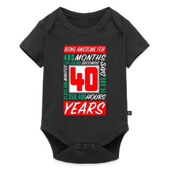 Family 40 Years Birthday Months Hours - Baby Premium short-sleeve bodysuit - black - Front
