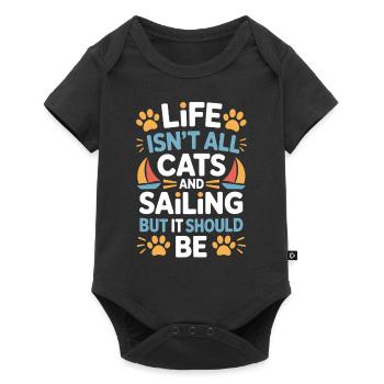 Sailing Saying Cats Sailor Cat Sailing Gift - Baby Premium short-sleeve bodysuit - black - Front