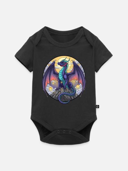 Purple Dragon - Baby Premium Kurzarmbody - Schwarz