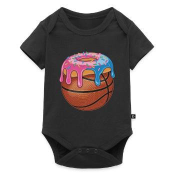 Mélange de beignets de basket-ball Fun - Body à manches courtes Premium Bébé - noir - Devant