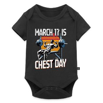Chest Training Bodybuilders 17 March - Baby Premium short-sleeve bodysuit - black - Front